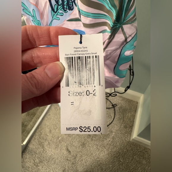 NEW Vera Bradley Rain Forest Canopy Floral Pajama Tank Top Extra Small XS Purple - Picture 6 of 11